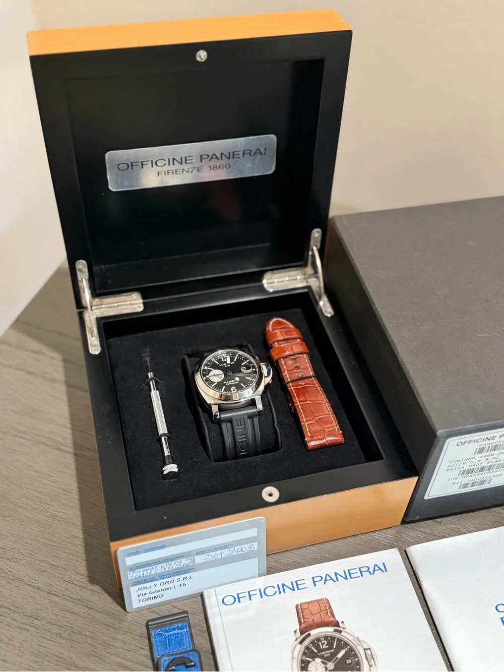 PANERAI Luminor GMT Black Dial Automatic Watch 44mm PAM00088 with Box and Papers